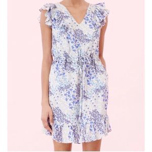 Rebecca Taylor Ava Blue Ruffle Dress Size 4